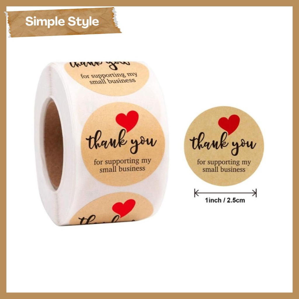 Jual Sticker Label Thank You Roll Thankyou For Supporting My Small Business Pcs Shopee