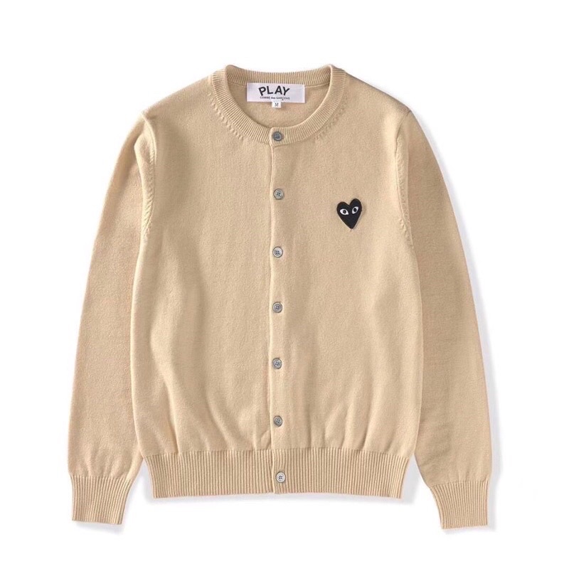 CDG PLAY cardigan comme des garcons love small logo embroidery bordir love  heart taehyung sweater