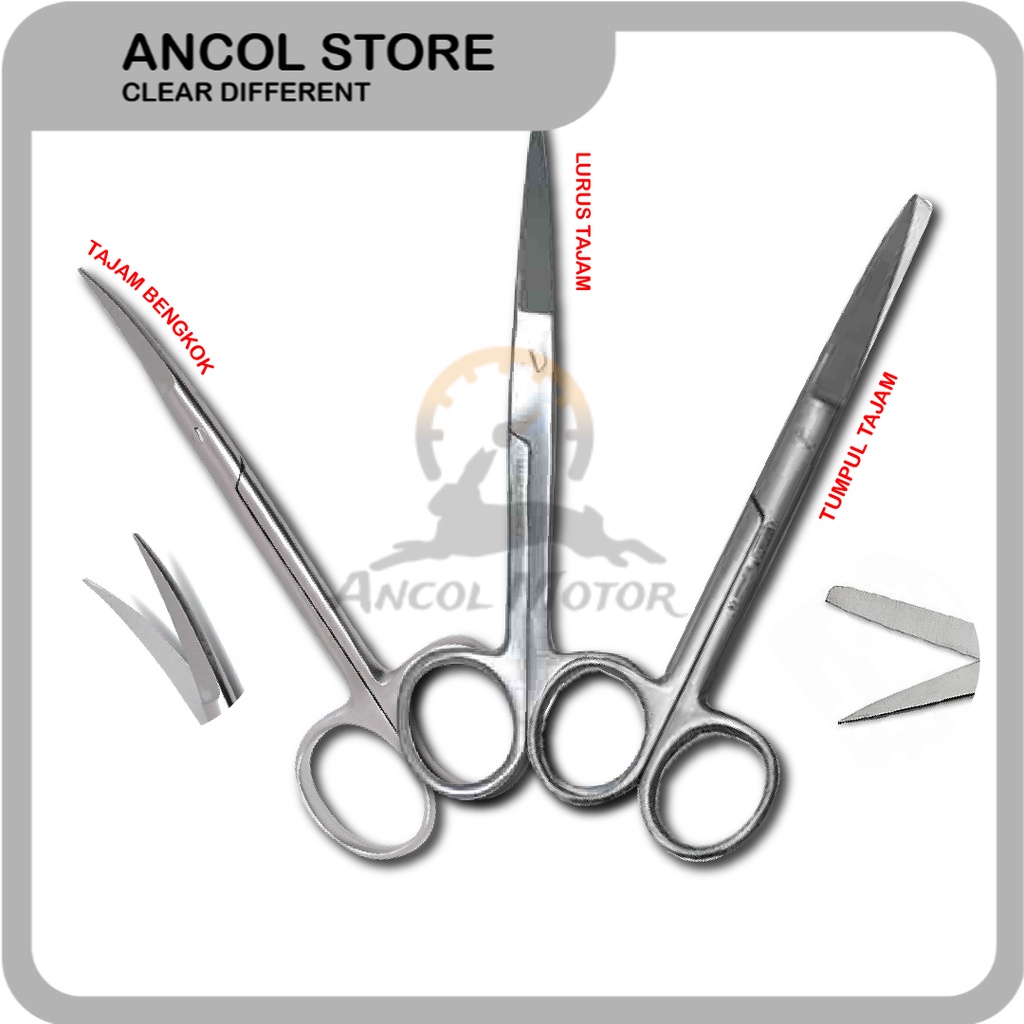 Jual Gunting Bedah Operasi Stainless Sharp Tajam Lurus Bengkok 14cm ...