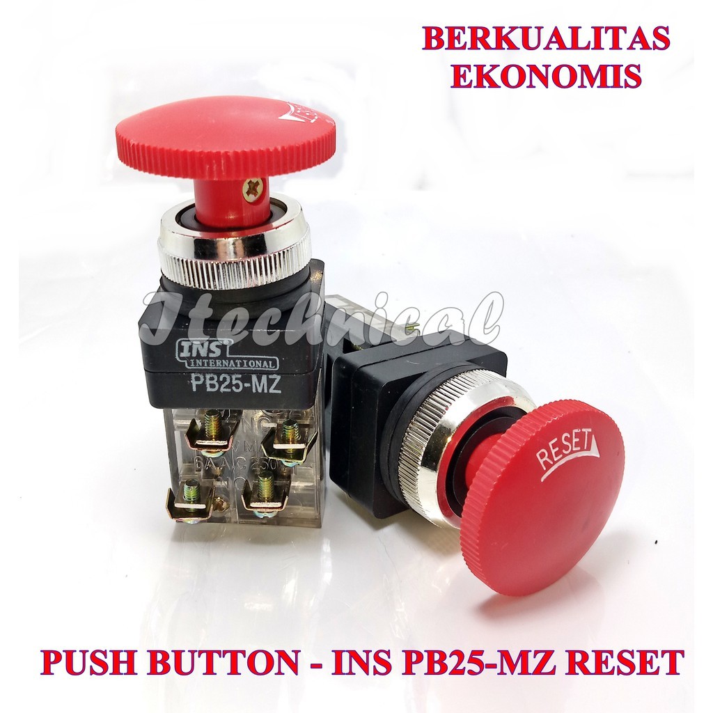 Jual PUSH BUTTON RESET INS / PUSHBUTTON EMERGENCY INS PB25MZ 4 KAKI 22 ...