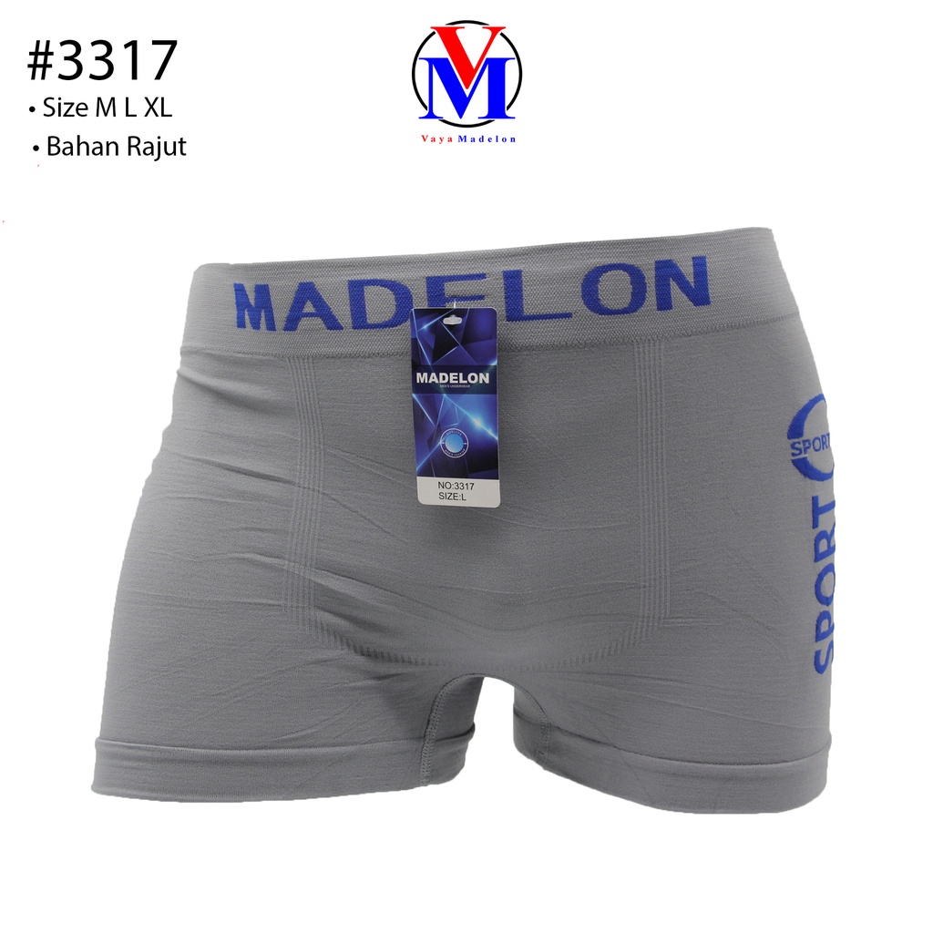 Madelon Boxer Trunks ( 4-12 PCS ) Celana Dalam Rajut Pria Art 3317