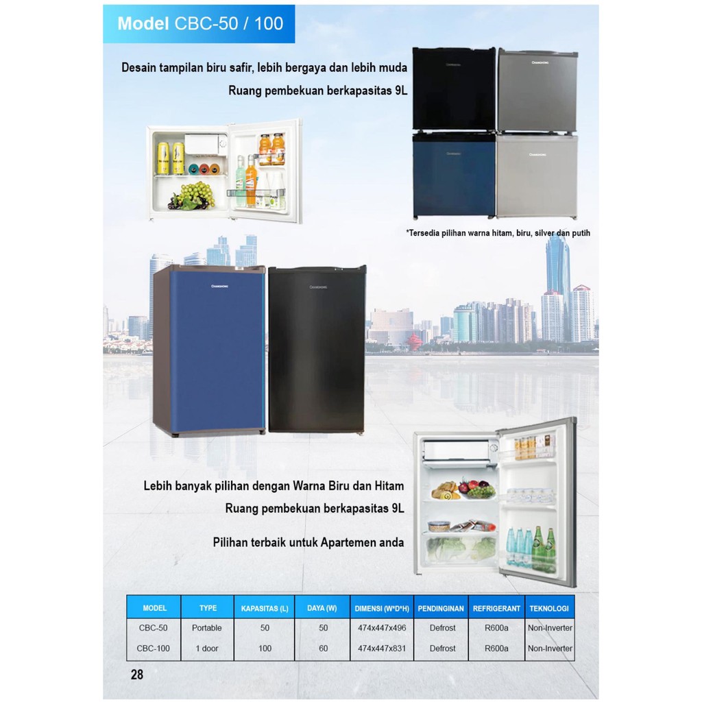 Jual Changhong CBC-100 Kulkas 1 Pintu Refrigerator 92L CBC100 Termurah ...