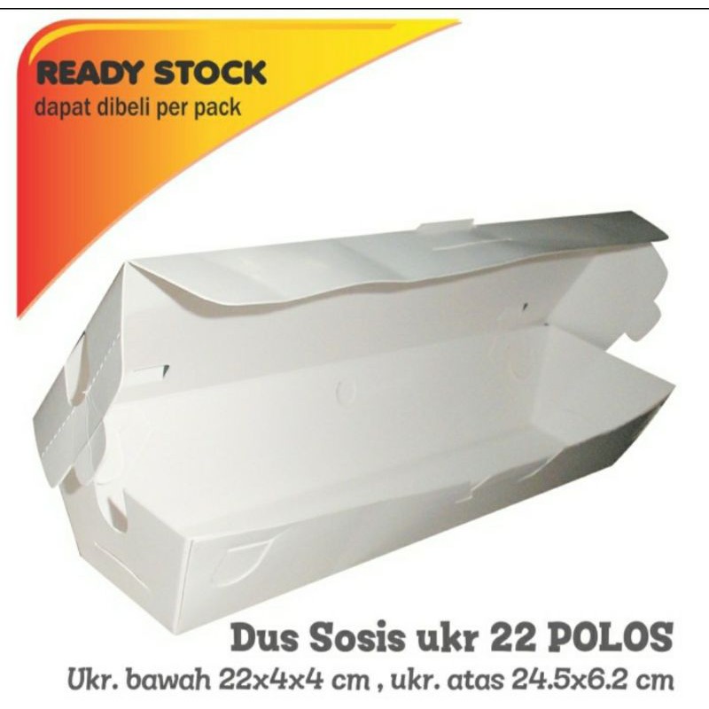 Jual Box Sosis Bakar Polos 22 x 4 x 4 cm Ivory Foodgrade | Shopee Indonesia