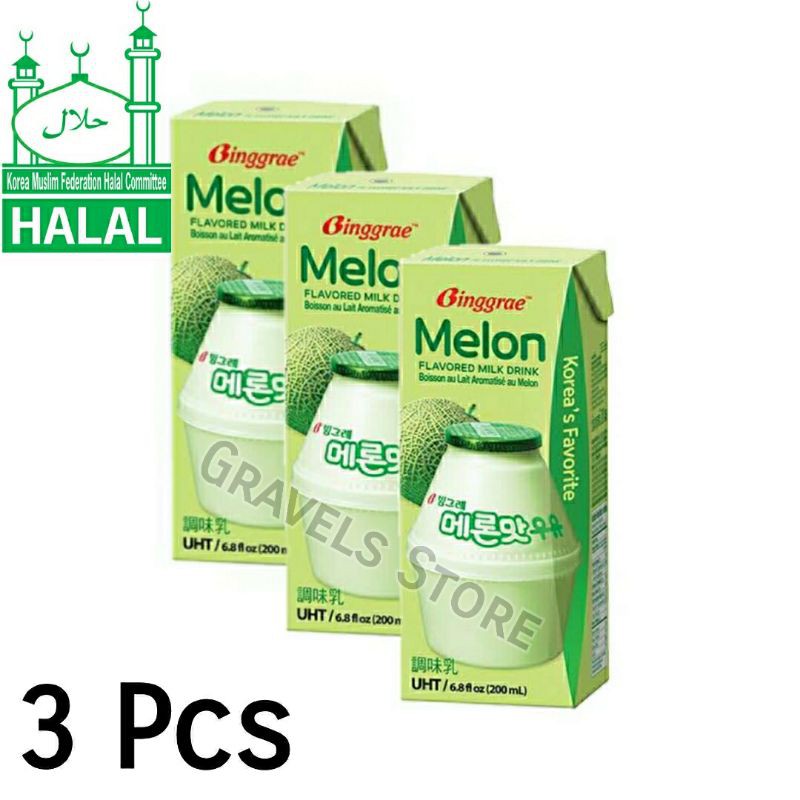 Jual [Bundling 3 Pcs] Binggrae Melon Milk - Susu Rasa Melon ala Korea ...
