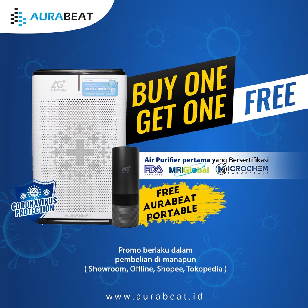 Jual PROMO BUY 1 GET 1! AURABEAT AIR PURIFIER BUNDLE ( NSP X2 + CSP X1