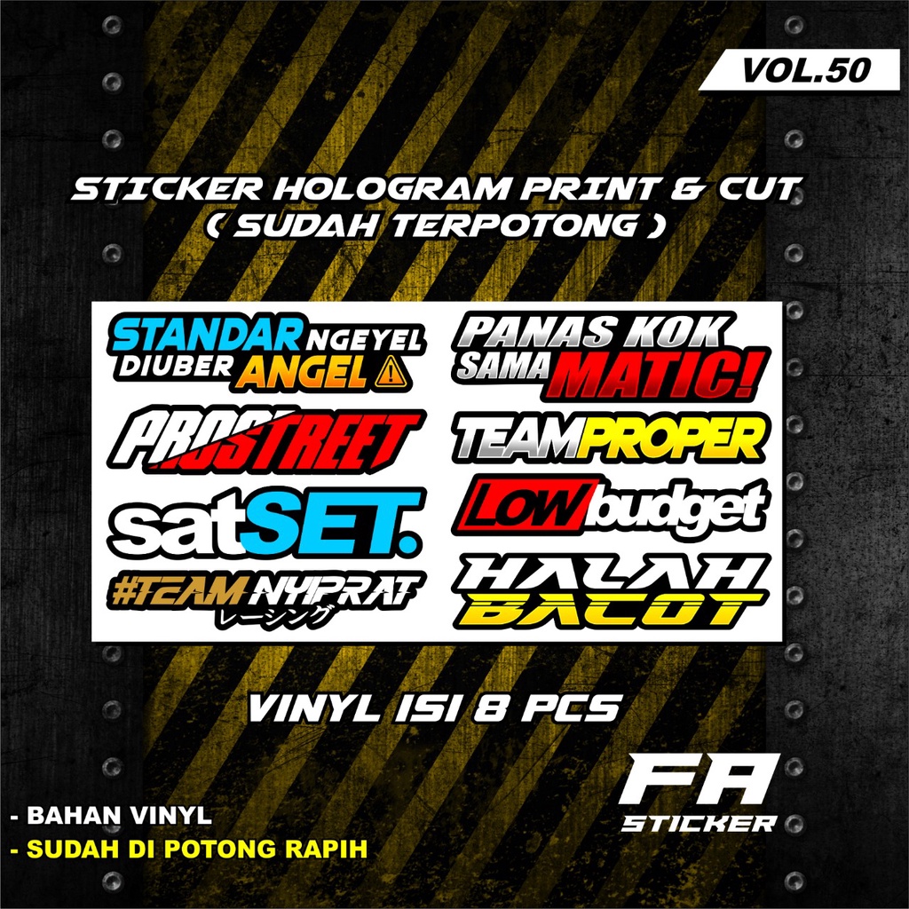 Jual Stiker Racing Pack Sticker Racing Hologram Stiker Sponsor Stiker ...