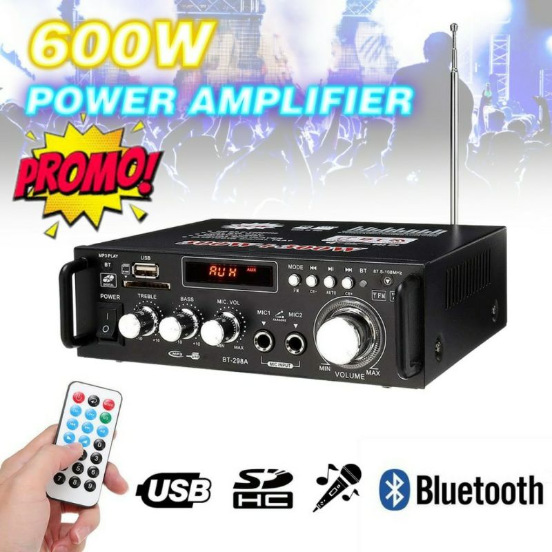 Jual Power Ampli Amplifier Bluetooth 600W Karaoke Home Theater | Shopee ...