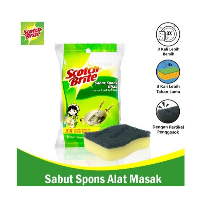 Jual 3M Scotch Brite Spon Pembersih (3 Pcs) | Shopee Indonesia