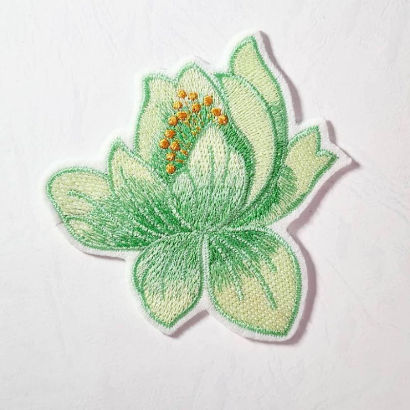 Jual patch bunga lotus, bordir bunga lotus, patch iron, patch setrika ...