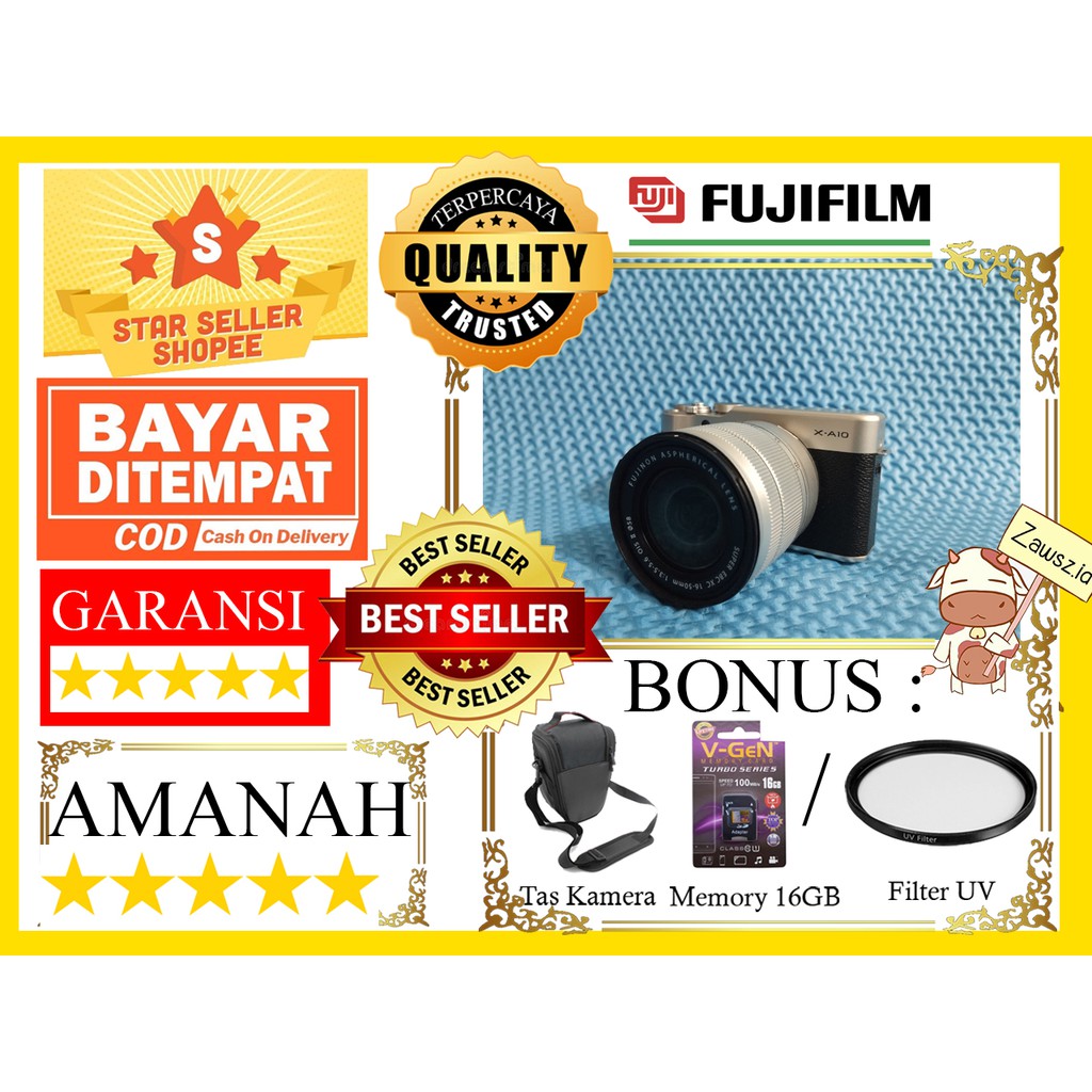 Jual Kamera Mirrorless Fujifilm XA10 1650mm Fujifilm XA 10 / XA10 / X A10 Kamera Vlog Free