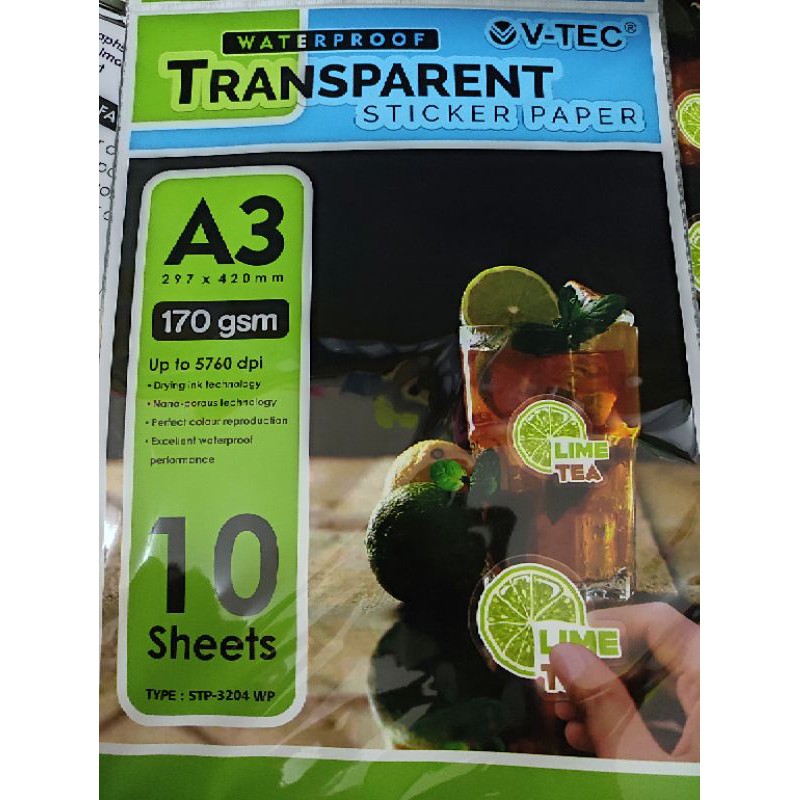 Jual V Tec Transparan Sticker Photo 170Gsm A3 VTec Stiker ...