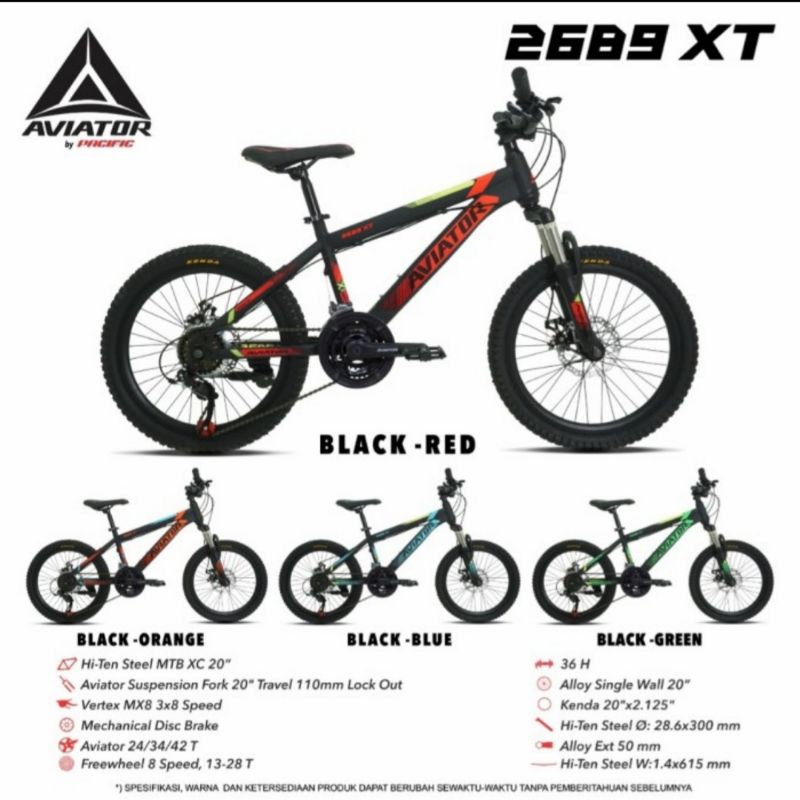 Jual SEPEDA MTB AVIATOR BY PACIFIC 20 INCH | Shopee Indonesia