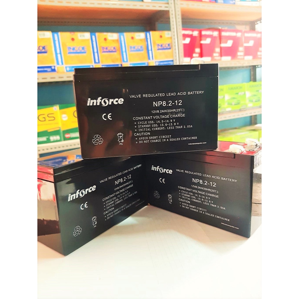 Jual BATTERY UPS INFORCE 12V 8,2 Ah ORIGINAL | Shopee Indonesia
