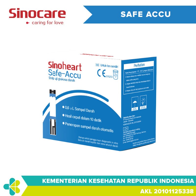 Jual Strip Sinocare Sinoheart Safe Accu Gula Darah Strip Glukosa Safe