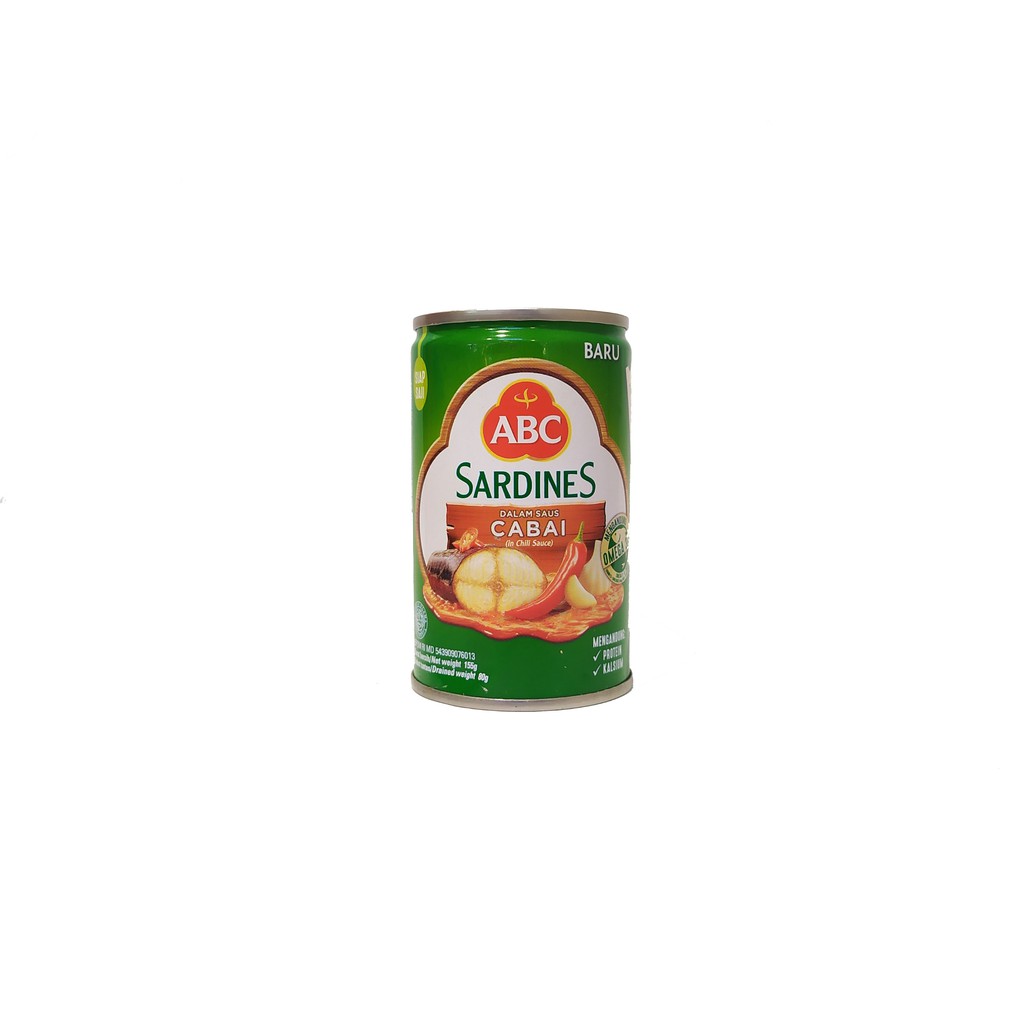 2x155gr [ABC] Sarden Cabai Seasoned SARDINES CAN Chili Sauce MRE