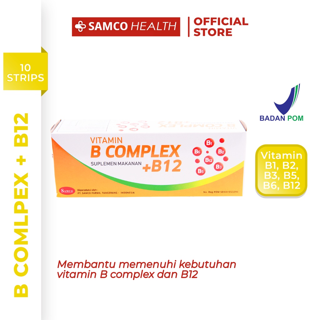 Jual Samco B Complex B12 Box 100 Kapsul Suplemen Vitamin B Complex B12 Shopee Indonesia