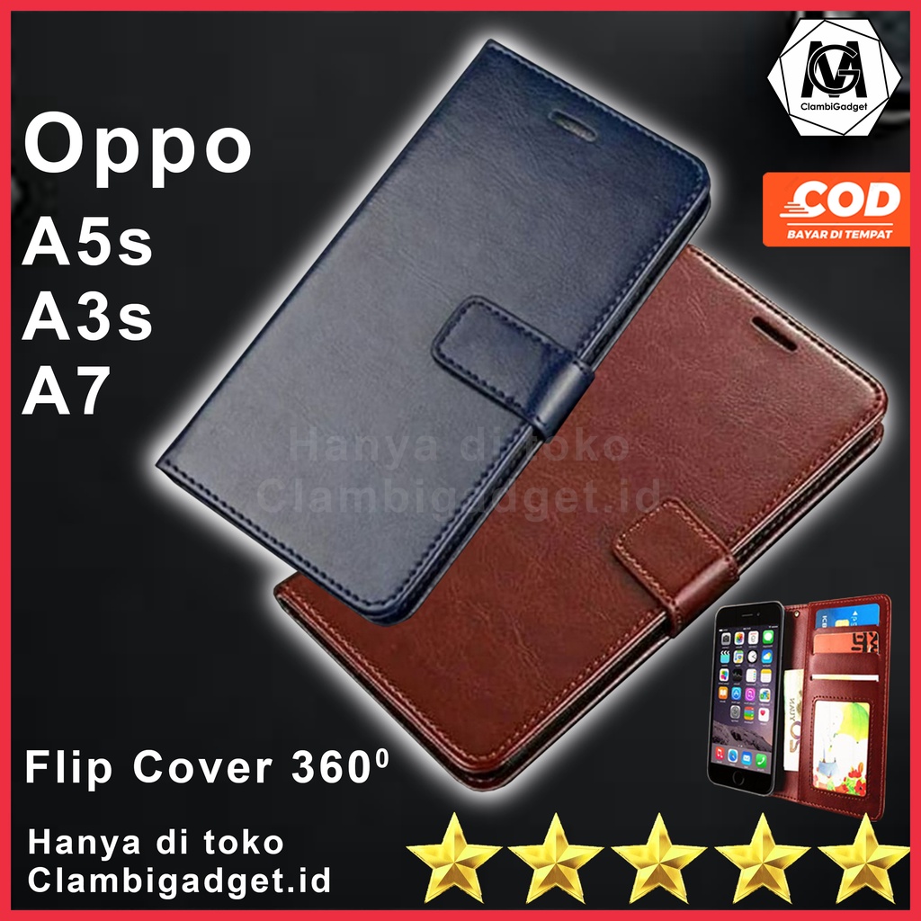 Jual Case Casing Flip Cover Leather Oppo A7 A3s A5s Flip Dompet