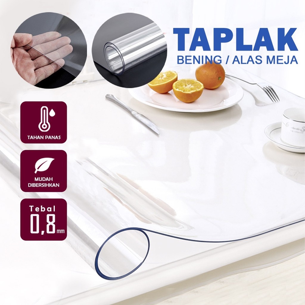 Jual Taplak Mika Tebal Custom Ukuran Import Plastik Bening Berkualitas Alas Makan Meja Dapur 6242