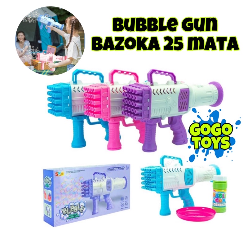Jual MAINAN ANAK BUBBLE GUN BAZOKA TEMBAKAN GELEMBUNG 25 LUBANG BUBBLE ...