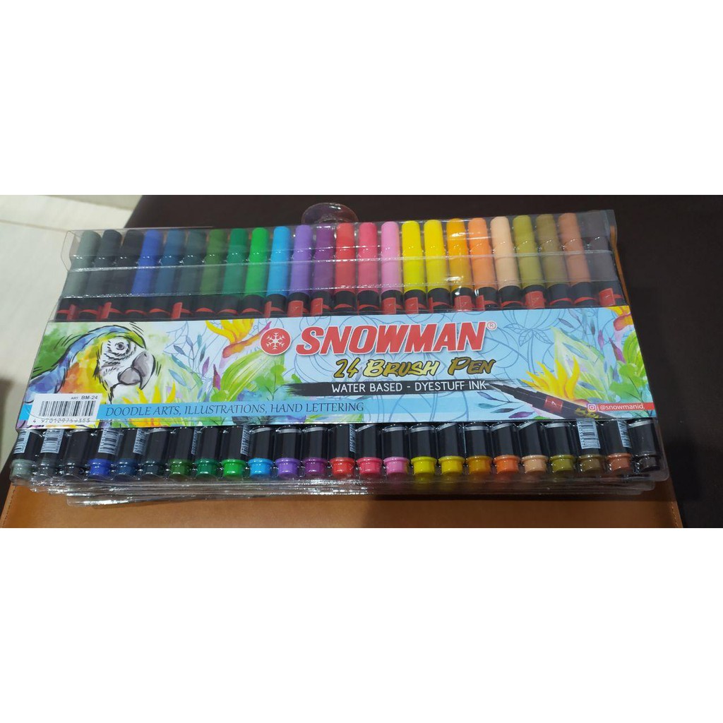 Jual Snowman Brush Pen Spidol Kaligrafi Set Warna Bm Shopee