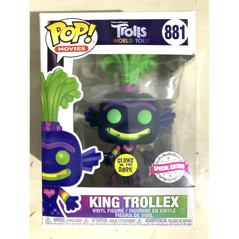 Funko Pop! Movies – Trolls World Tour – King Trollex Special Limited Edition (Glow In The Dark) #881