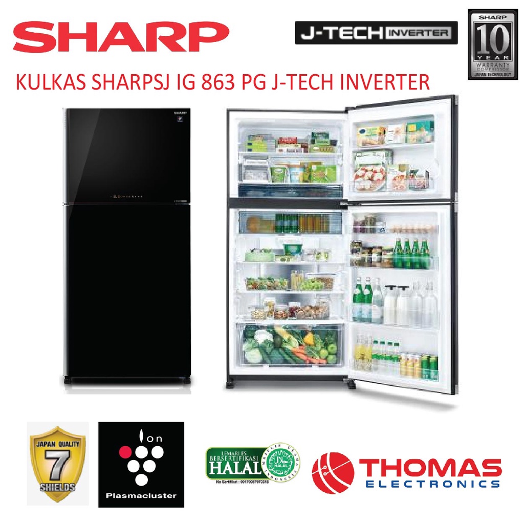 Jual Kulkas 2 Pintu SHARP SJ IG 863 PG Lemari Es Dua Pintu J TECH ...