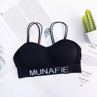 MUNAFIE Bra Sport Tanpa Kawat BH Pakaian Dalam Wanita Busa Push Up Import