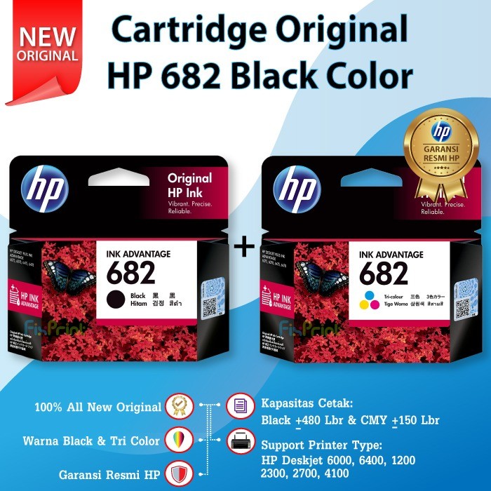 Jual Set Cartridge Tinta Hp 682 Black Color Original Ink 3ym77aa 3ym76aa Fpts419 Shopee Indonesia 5166