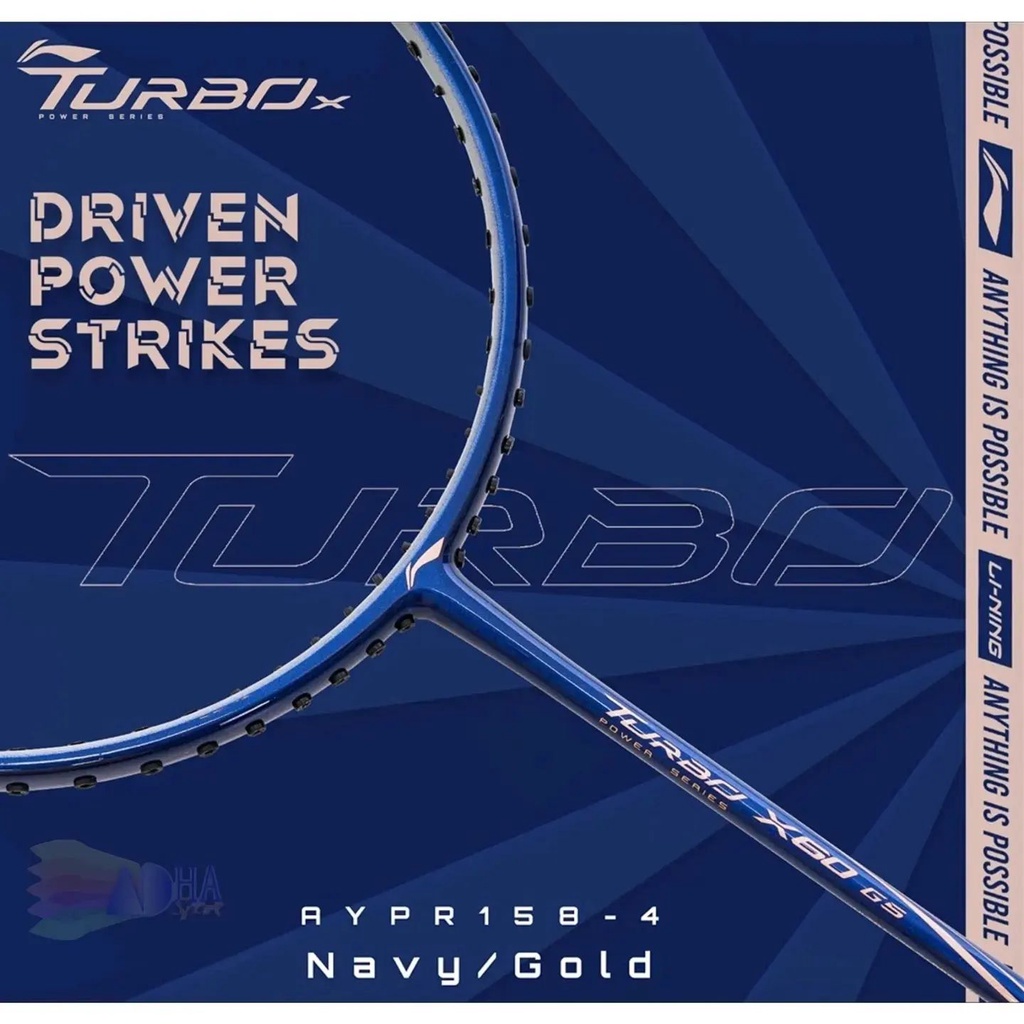 Jual Raket Badminton Lining / LiNing Turbo X60 G5 Navy Gold Original