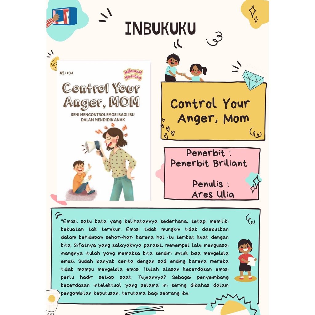 Jual BUKU PARENTING CONTROL YOUR ANGER MOM - SENI MENGELOLA EMOSI BAGI ...