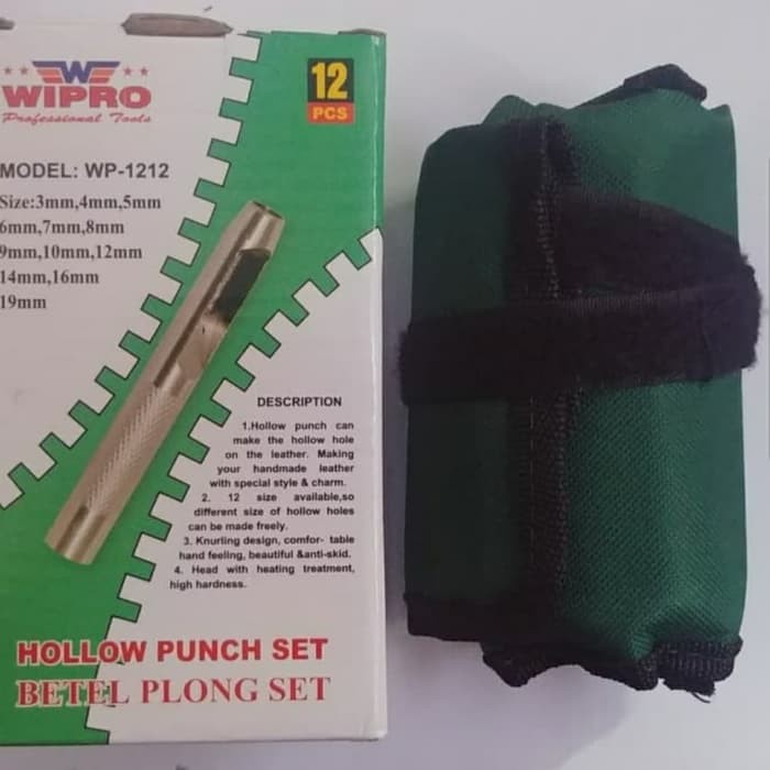 Jual Alat Pembolong Gasket Kulit Plong Set - WIPRO Hollow Punch Set 12 ...