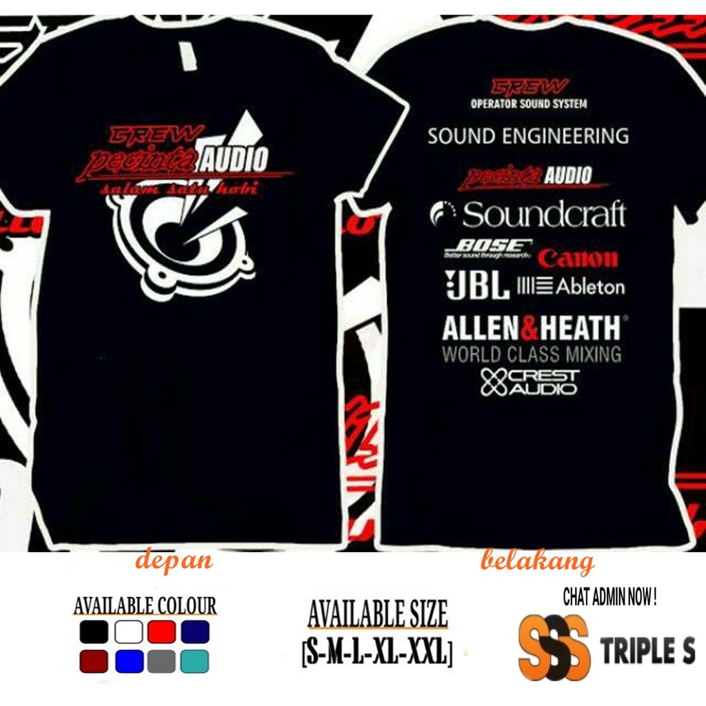 Jual KAOS CREW PECINTA AUDIO KAOS OPERATOR SOUND SYSTEM | Shopee Indonesia