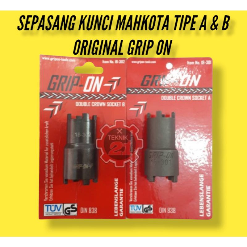 Jual Grip On Dobel Crown Socket A B Kunci Mahkota Grip On Kunci Mur Kopling Grip On Kunci