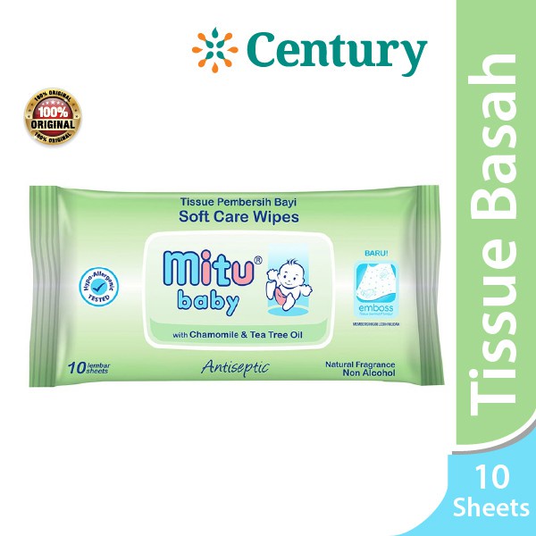 Jual MITU BABY WIPES ANTISEPTIC WIFES 10'S / TISSUE BASAH / TISSUE BAYI