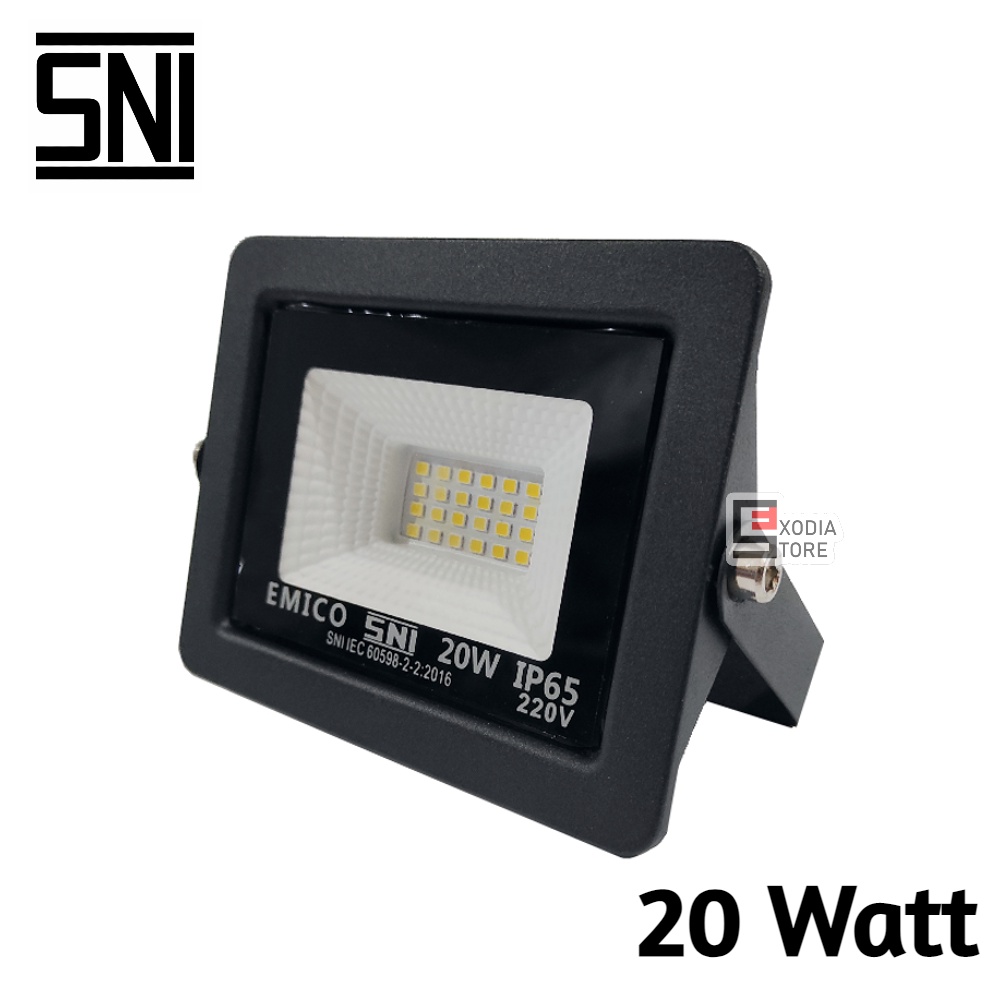 Jual Emico Lampu Sorot Smd Led 20 Watt Sni Ip65 Lampu Tembak Floodlight Utk Panggung Outdoor 