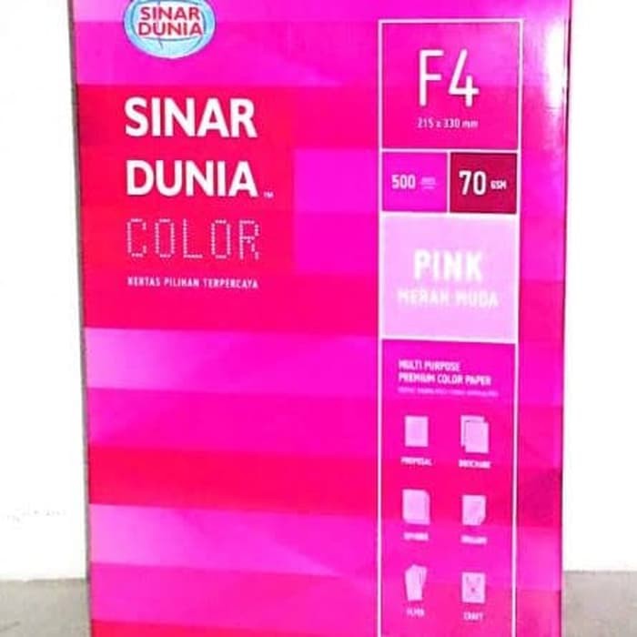 Jual Kertas Fotocopy Hvs Warna F4 70gram Sinar Dunia Office Paper Sidu