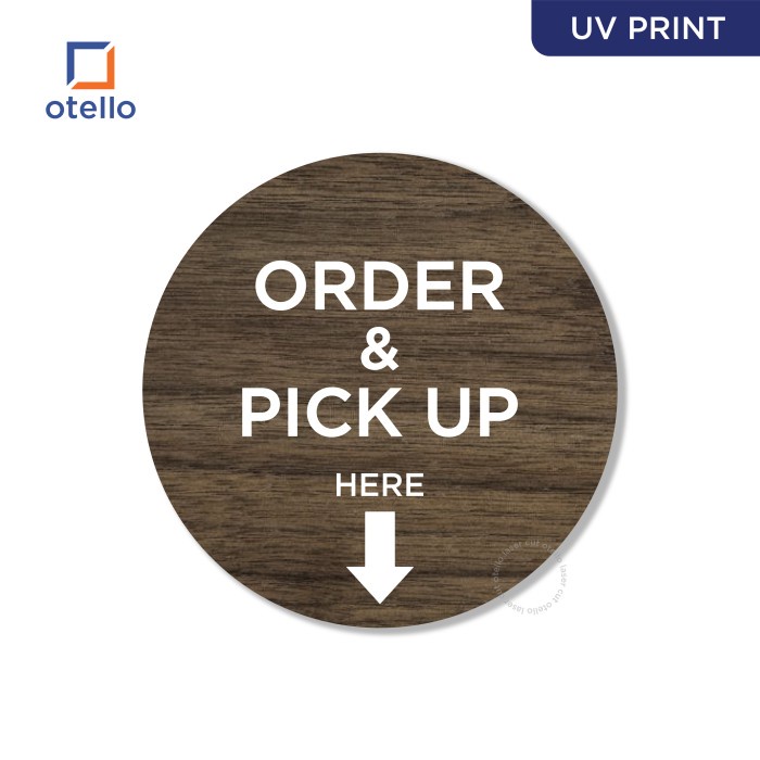 Jual Signage Order and Pick Up Here Sign Board Label Tempel Toko Resto ...