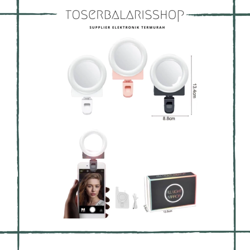 XM777-1 LAMPU SELFIE RING LIGHT MIRROR TEMPEL / LAMPU BIGO / LAMPU SELFIE RINGLIGHT | AutoStock