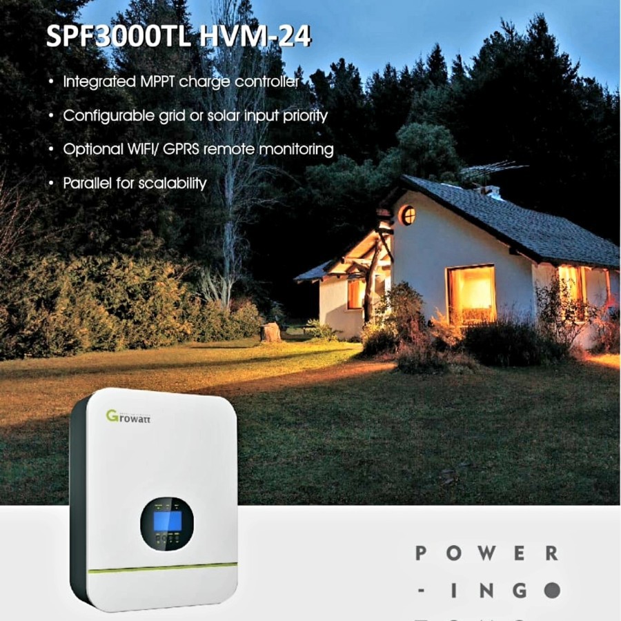 Jual Growatt Off Grid Inverter SPF3000TL HVM 24 3000W 24VDC | Shopee ...