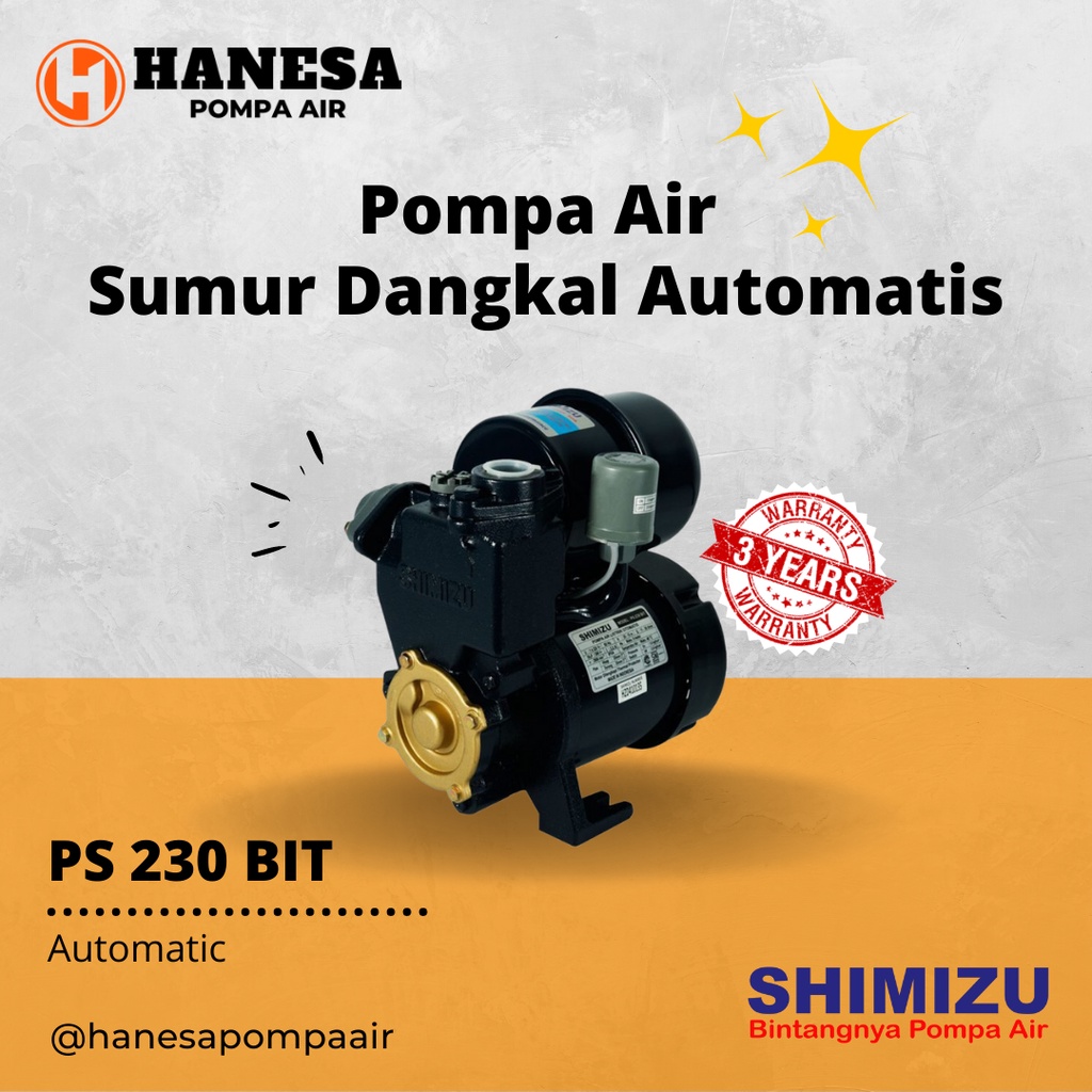 Jual Shimizu PS 230 BIT Pompa Air Sumur Dangkal Otomatis | Shopee Indonesia