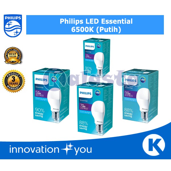 Jual Lampu Philips Led Essential 3w 5w 7w 9w 11w 13w Putih Shopee