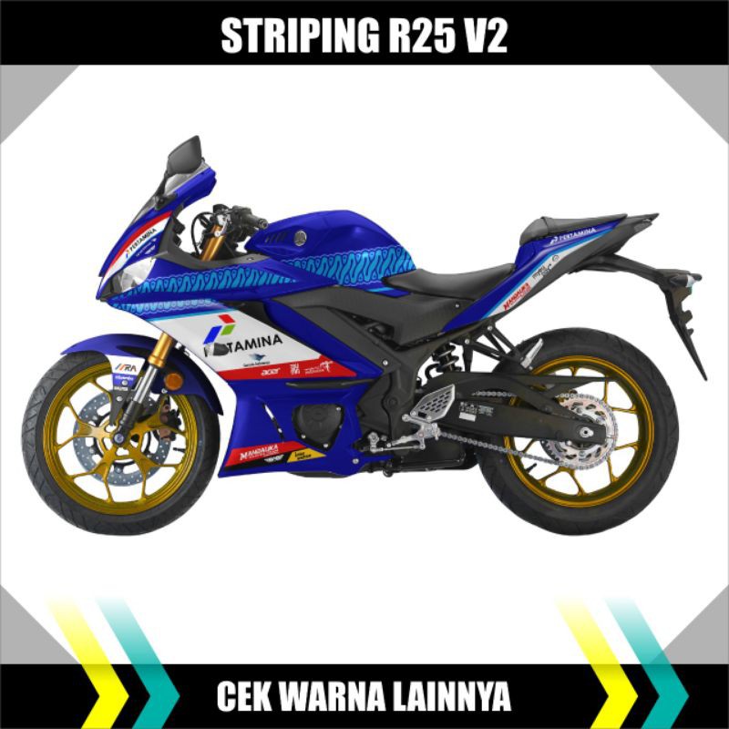 Jual Decal Stiker Semi full YZF R25 V2 / Striping Sticker Yamaha R25 v2 ...