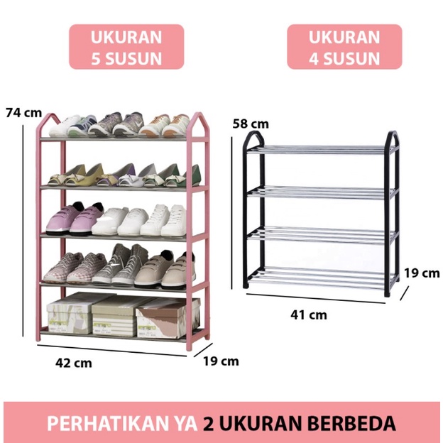 Jual Rak Sepatu Portable Susun Rangka Besi Rs Murah Kuat Praktis Shopee Indonesia