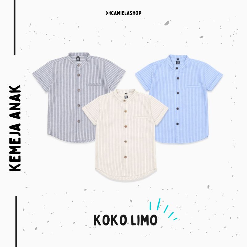 Little M Seasonal Stripe Kemeja Koko Anak Laki-Laki main image 0
