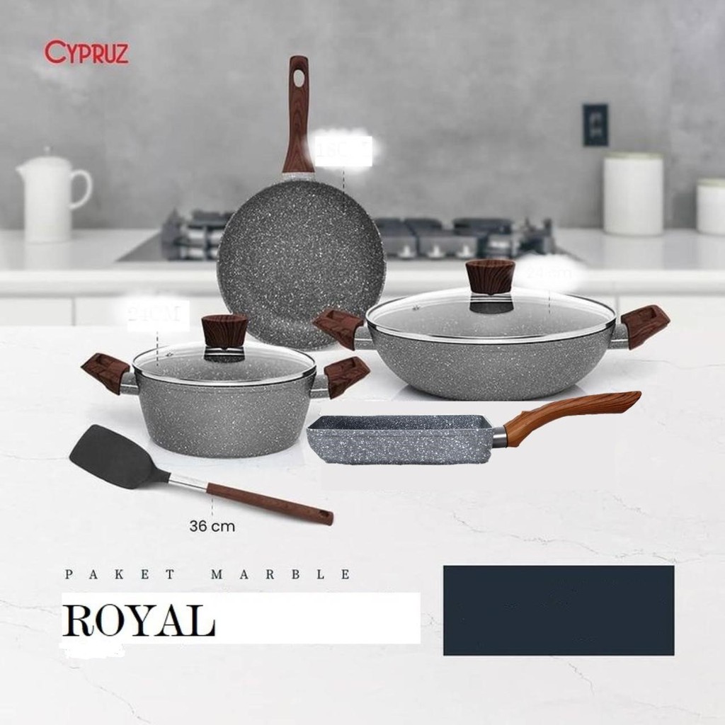 Jual Cypruz Marble Panci Set Paket Royal Cookware Kuali Wajan