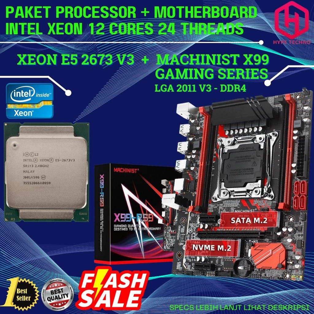 Jual Paket Intel Cores Threads Xeon E V Speed Up To Ghz Motherboard X Ddr