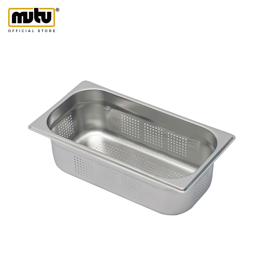 Jual MUTU Food Pan Stainless Perforated Berlubang 1/3 Kedalaman 10 cm ...