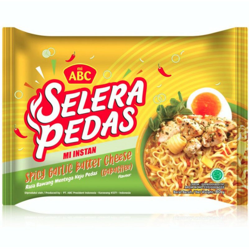 Jual Mie Abc Selera Pedas Garlic Butter Cheese 80g Shopee Indonesia