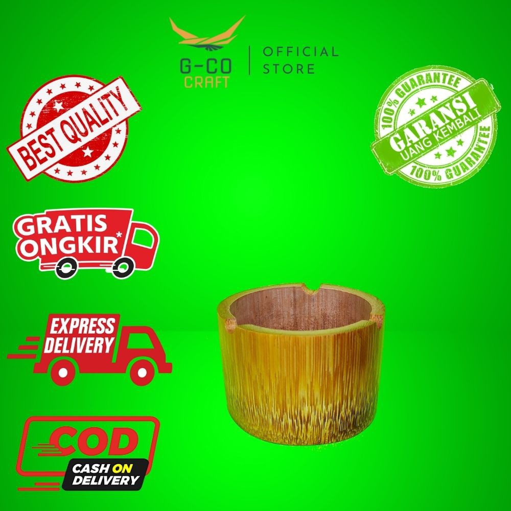 Jual Hiasan Anyaman Souvenir Asbak Kerajinan Bambu Kayu Bamboo Set Cantik Aesthetic Estetik Unik