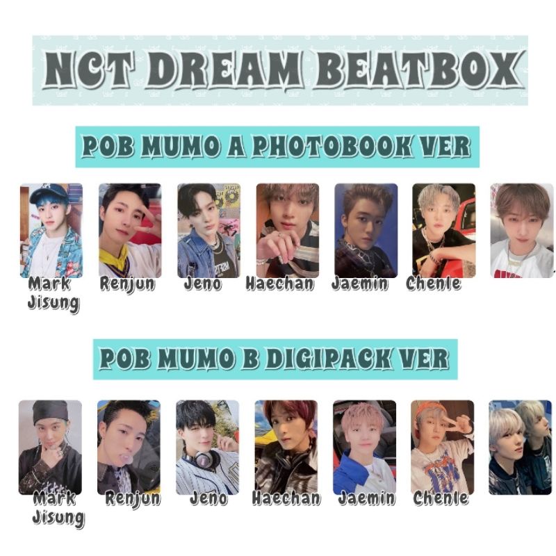 NCT orders Dream Beatbox, Jaemin Mumo POB PCs